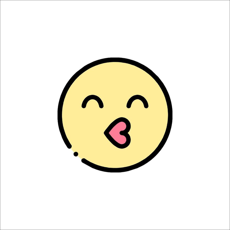 A yellow emoticion with a pink tongue vector