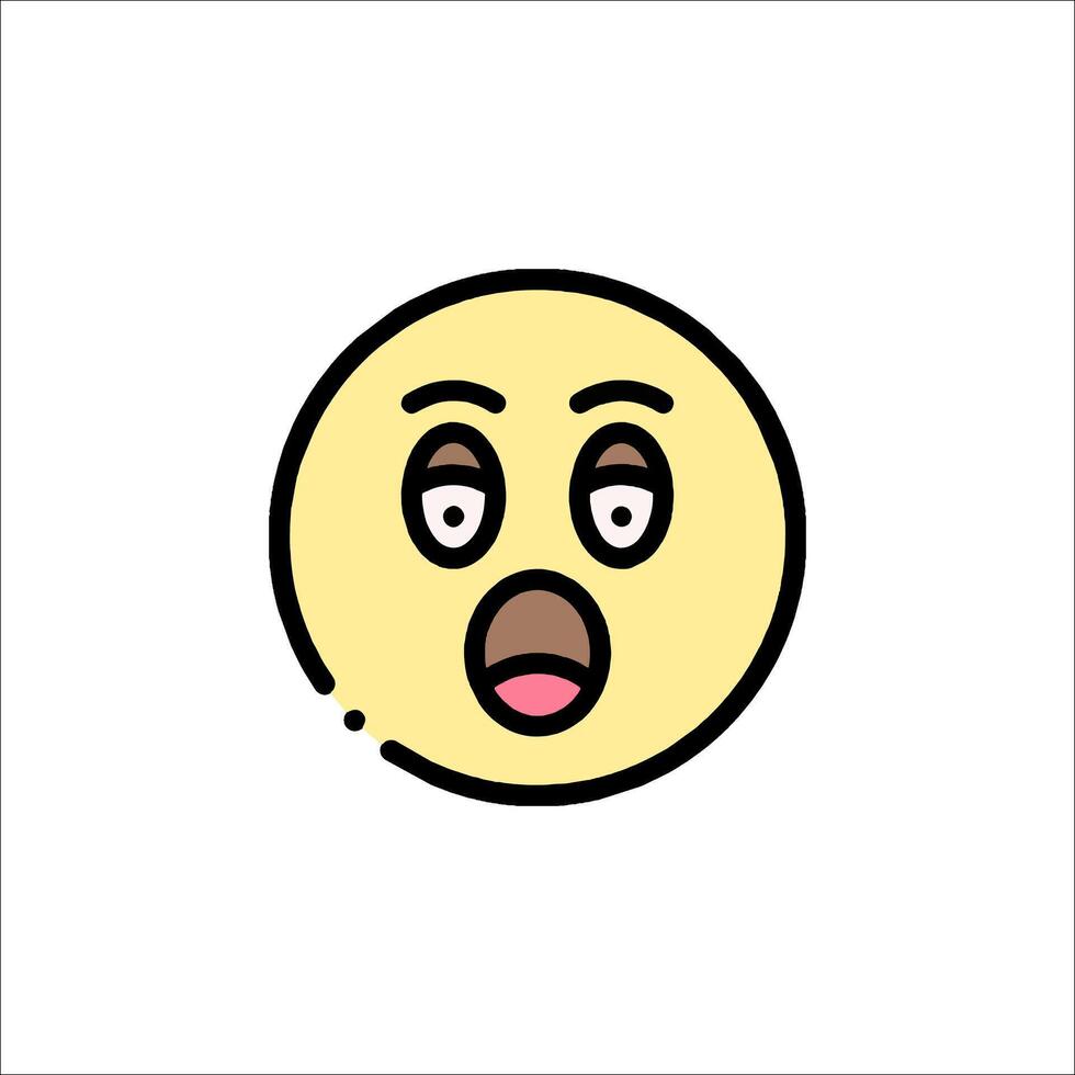 A cartoon face with a surprised expression vector