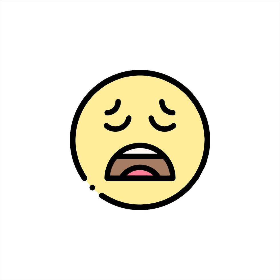 A sad emoticor with a sad face vector
