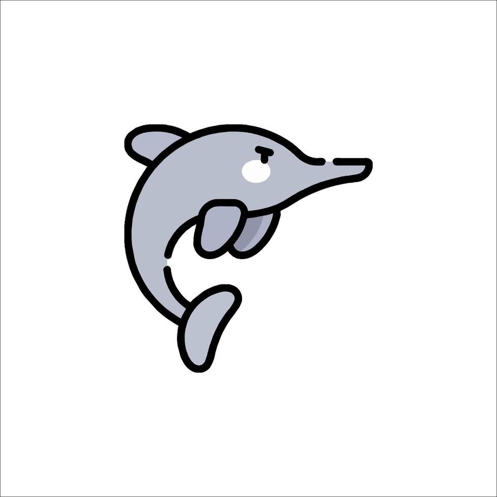 A dolphin with a long nose and a long tail vector