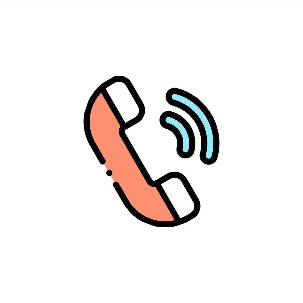 A phone icon with a phone receiver and a phone icon vector