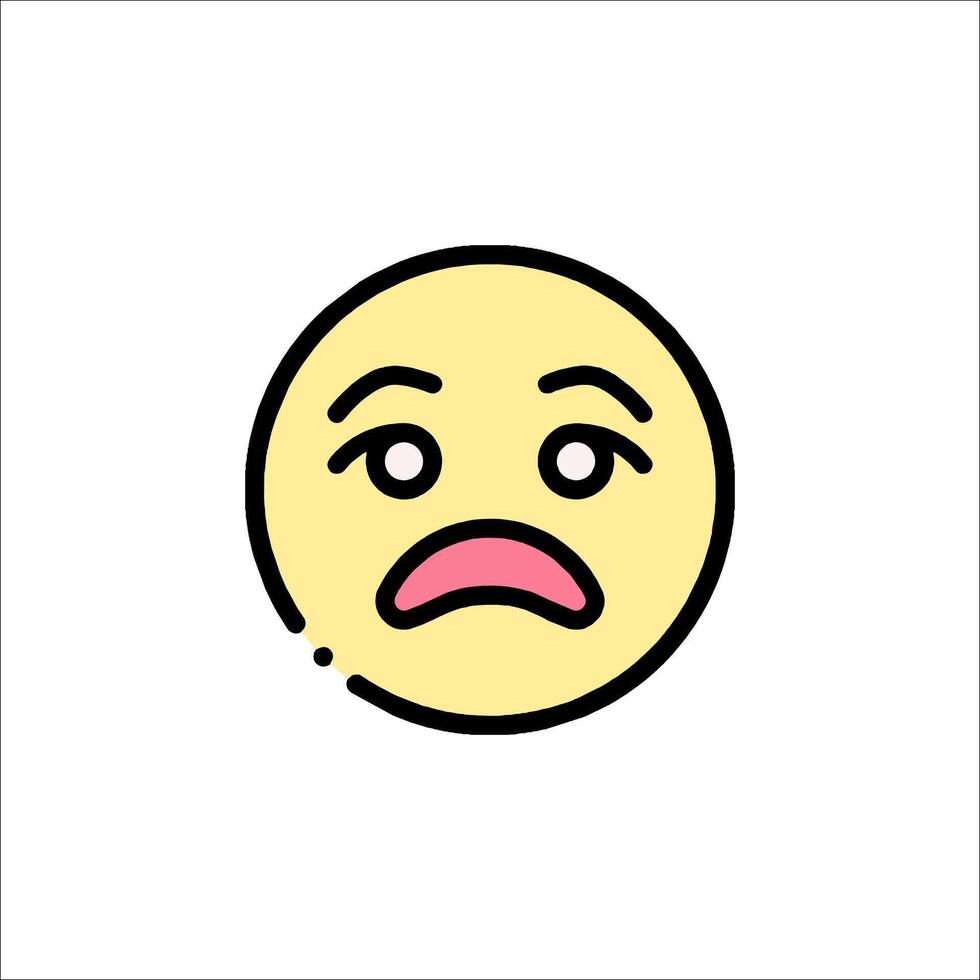 Sad emoticor icon with a sad face vector