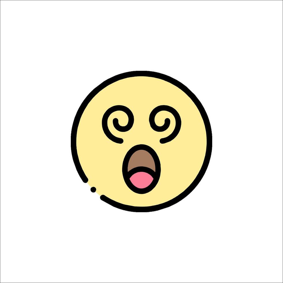 A yellow emoticion with a mouth open vector