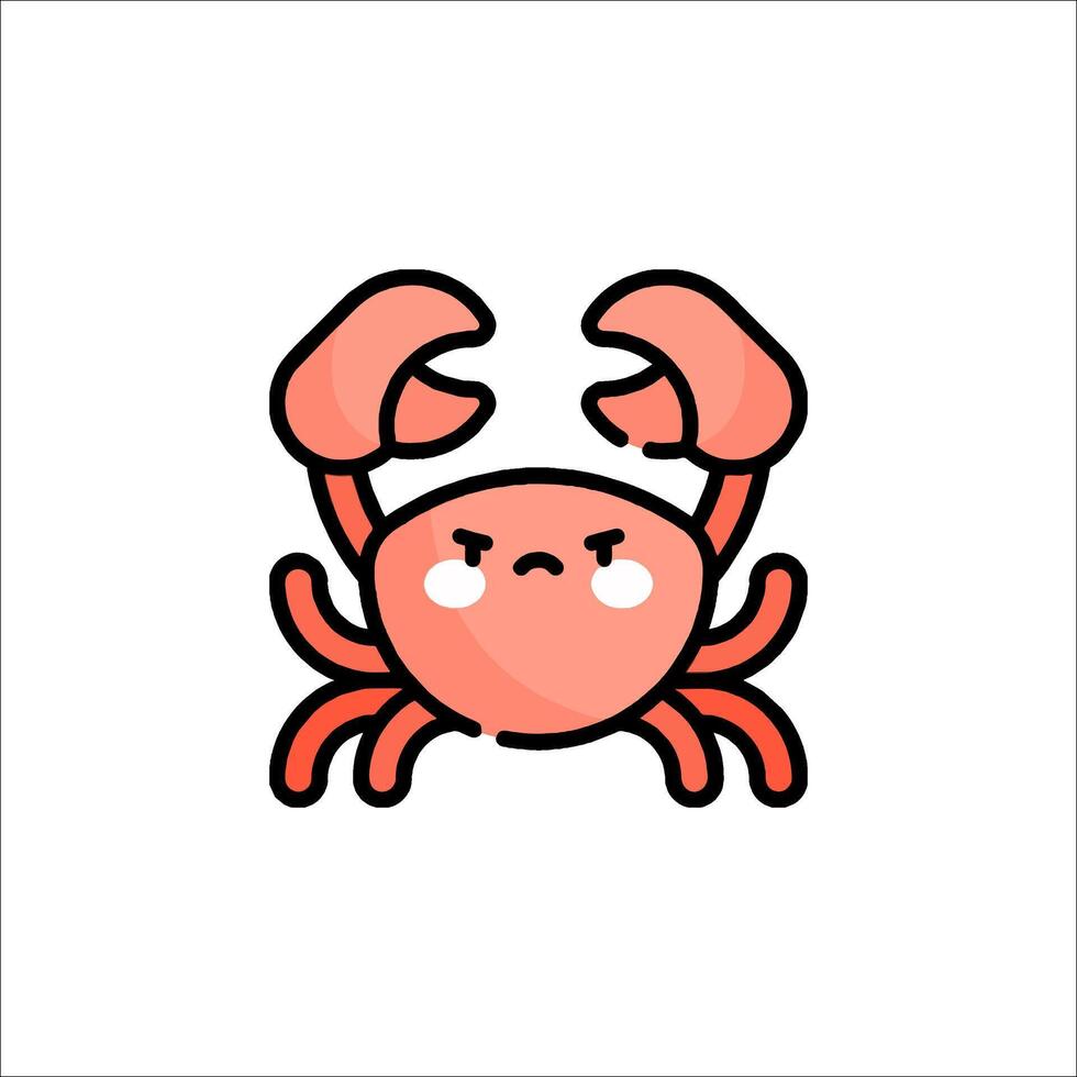 A cartoon crab with a face and eyes vector