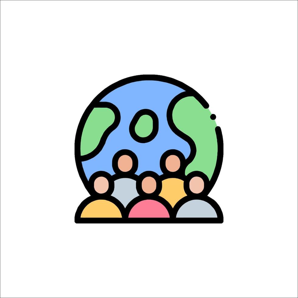 People around the globe icon vector