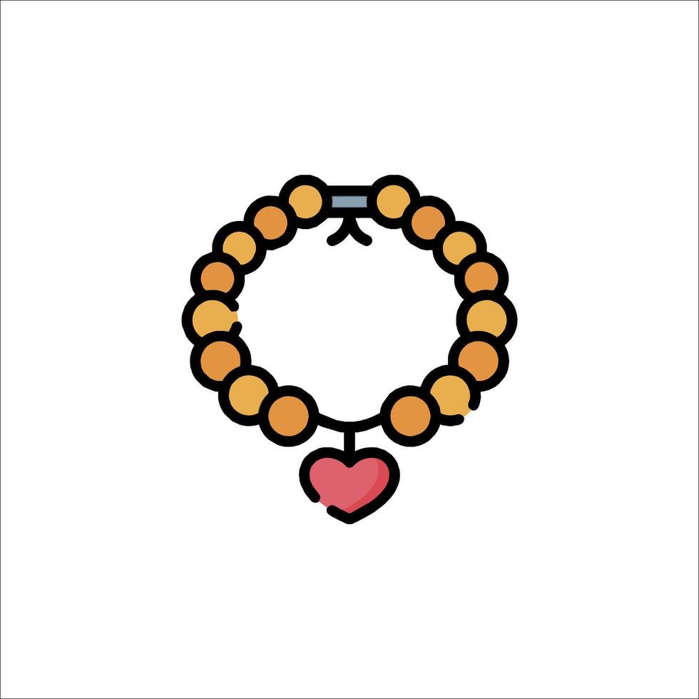 A bracelet with a heart on it vector