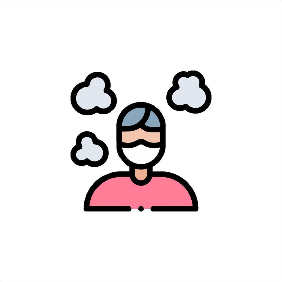 A man wearing a mask and holding a cloud vector