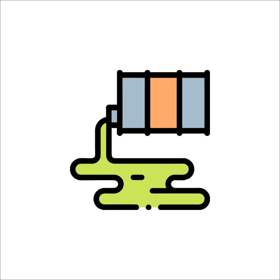 A green liquid is pouring out of a barrel vector