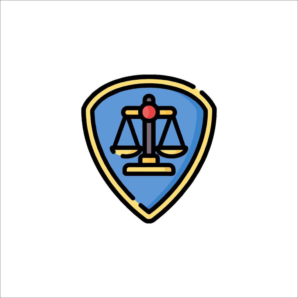 A justice symbol on a shield vector