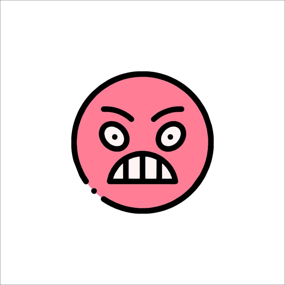 Angry emoticon icon illustration vector