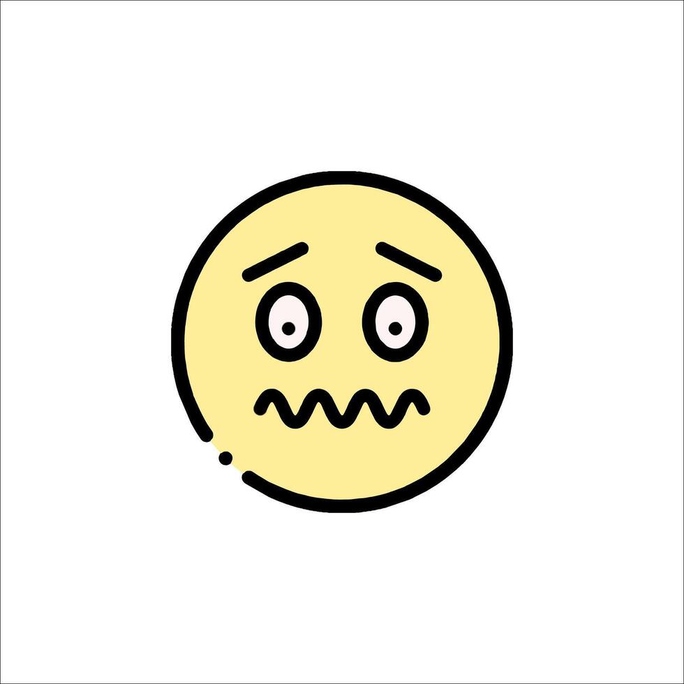 A sad emoticor with a sad face vector