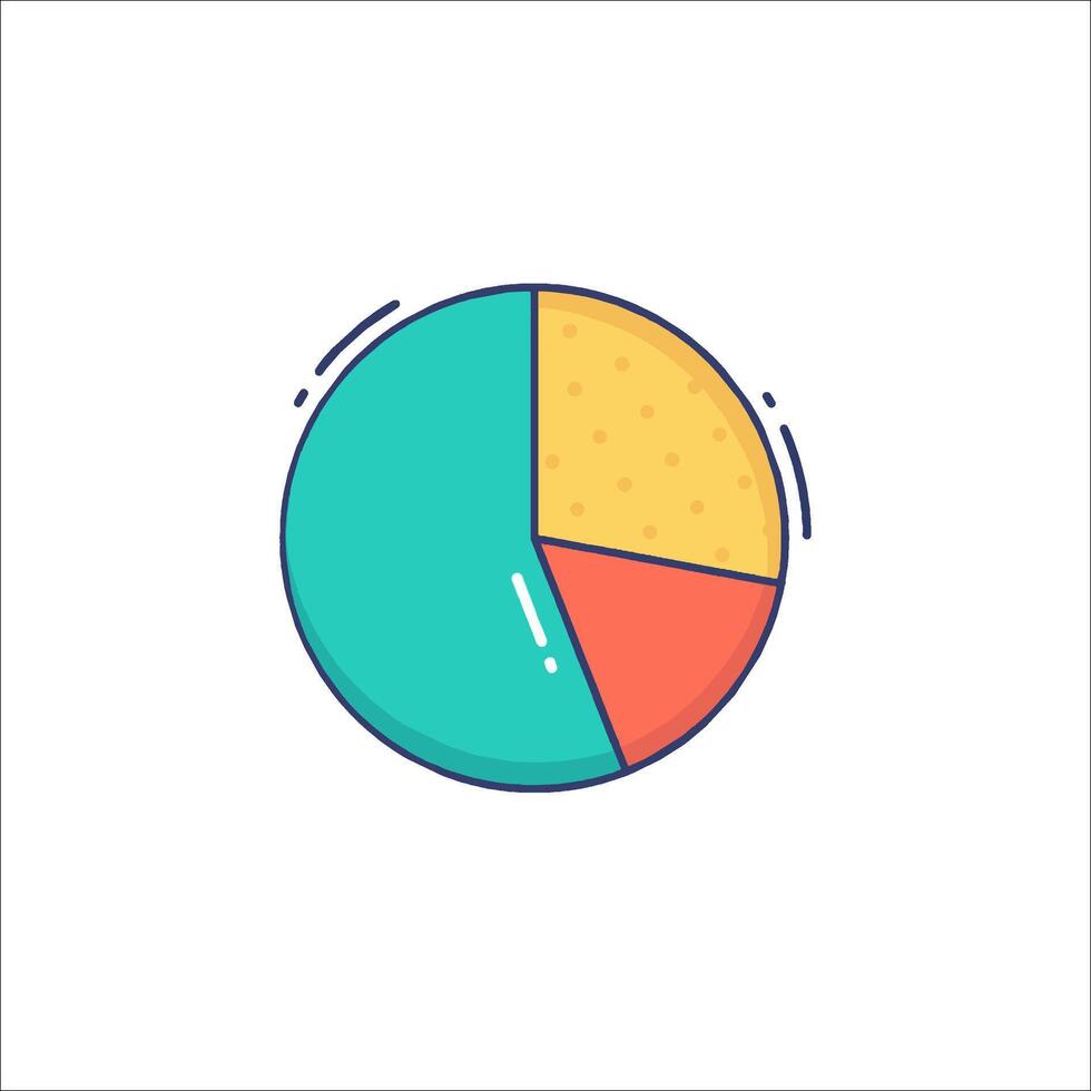 Pie chart icon with a slice of pizza vector