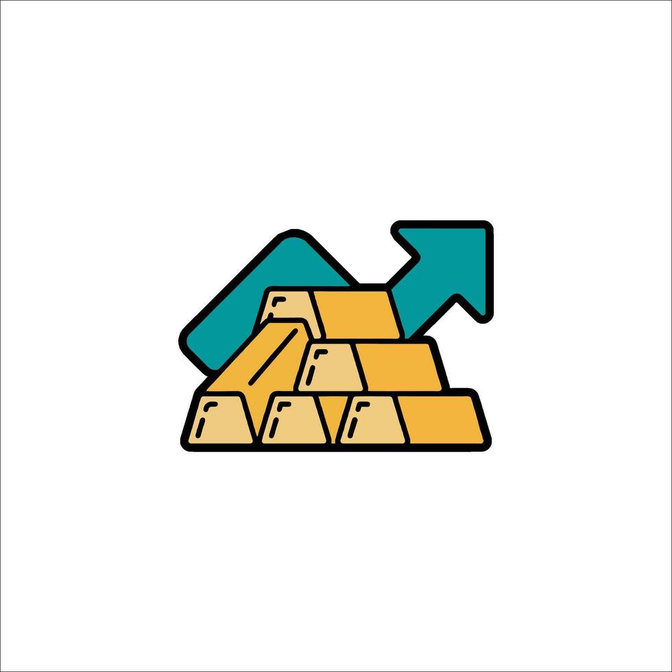 Gold bar icon vector