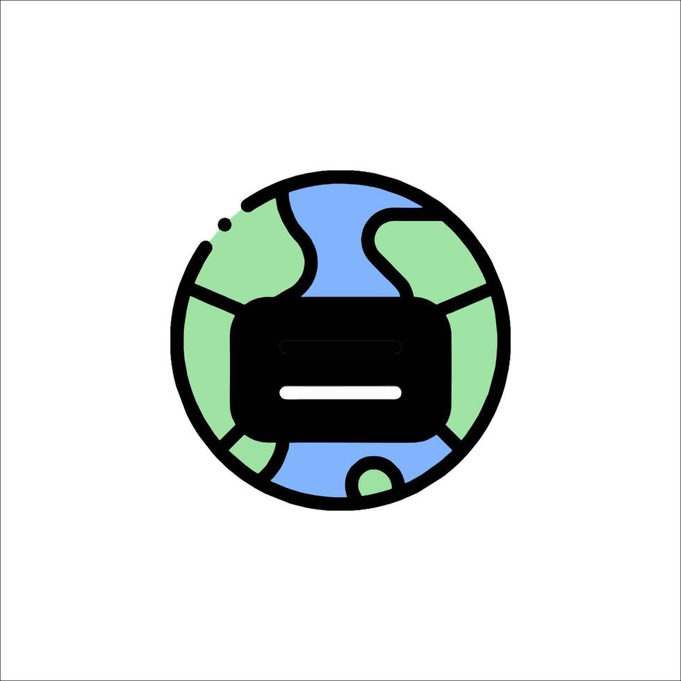 A globe with a black and green box on it vector