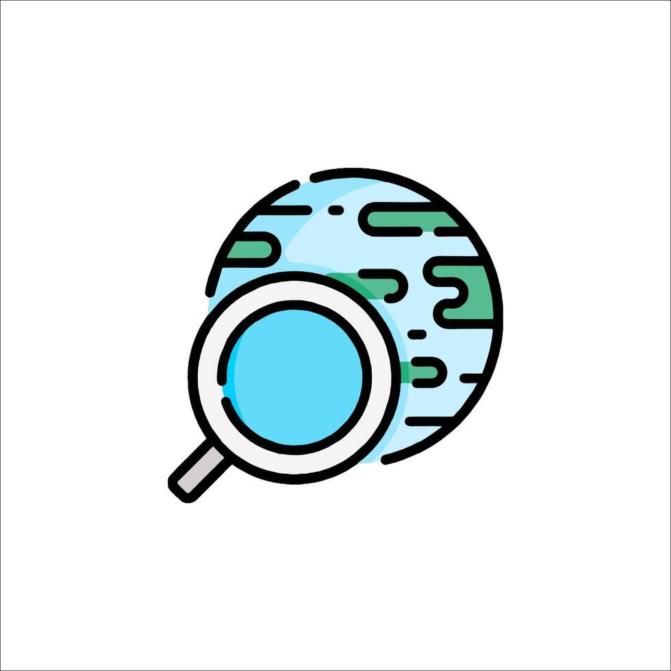 Magnifying globe icon illustration vector