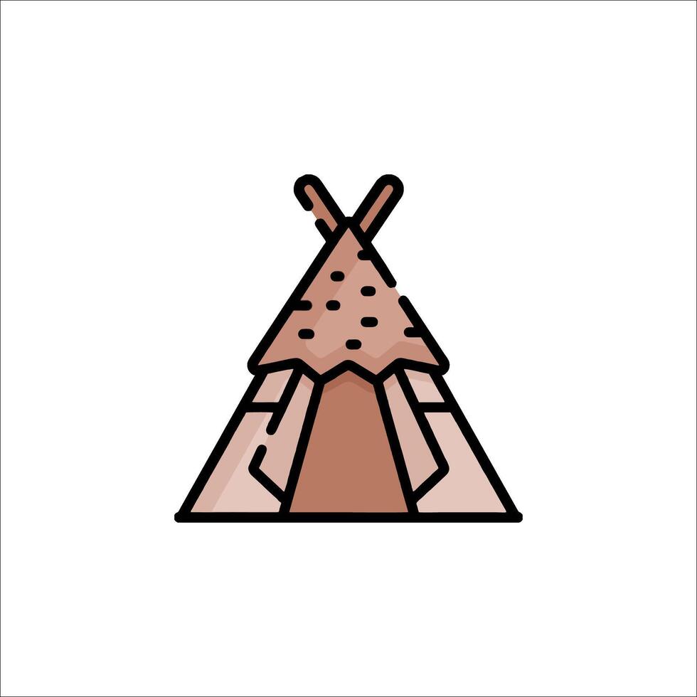 An icon of a teepee on a white background vector