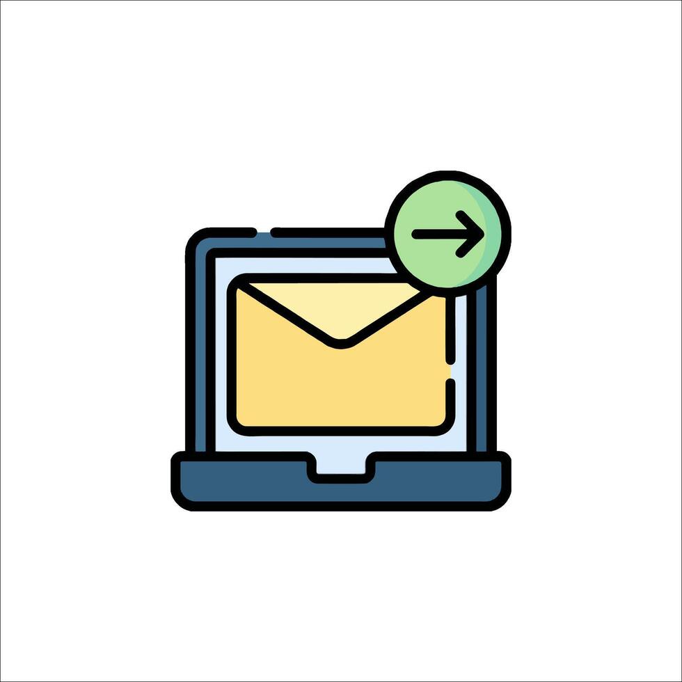 Email icon with envelope and arrow vector