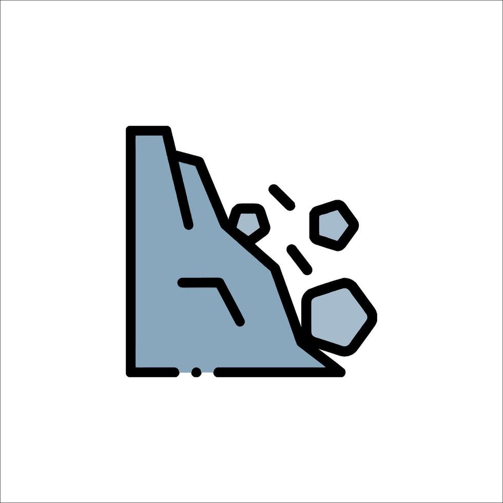 A mountain with a rock falling down it vector