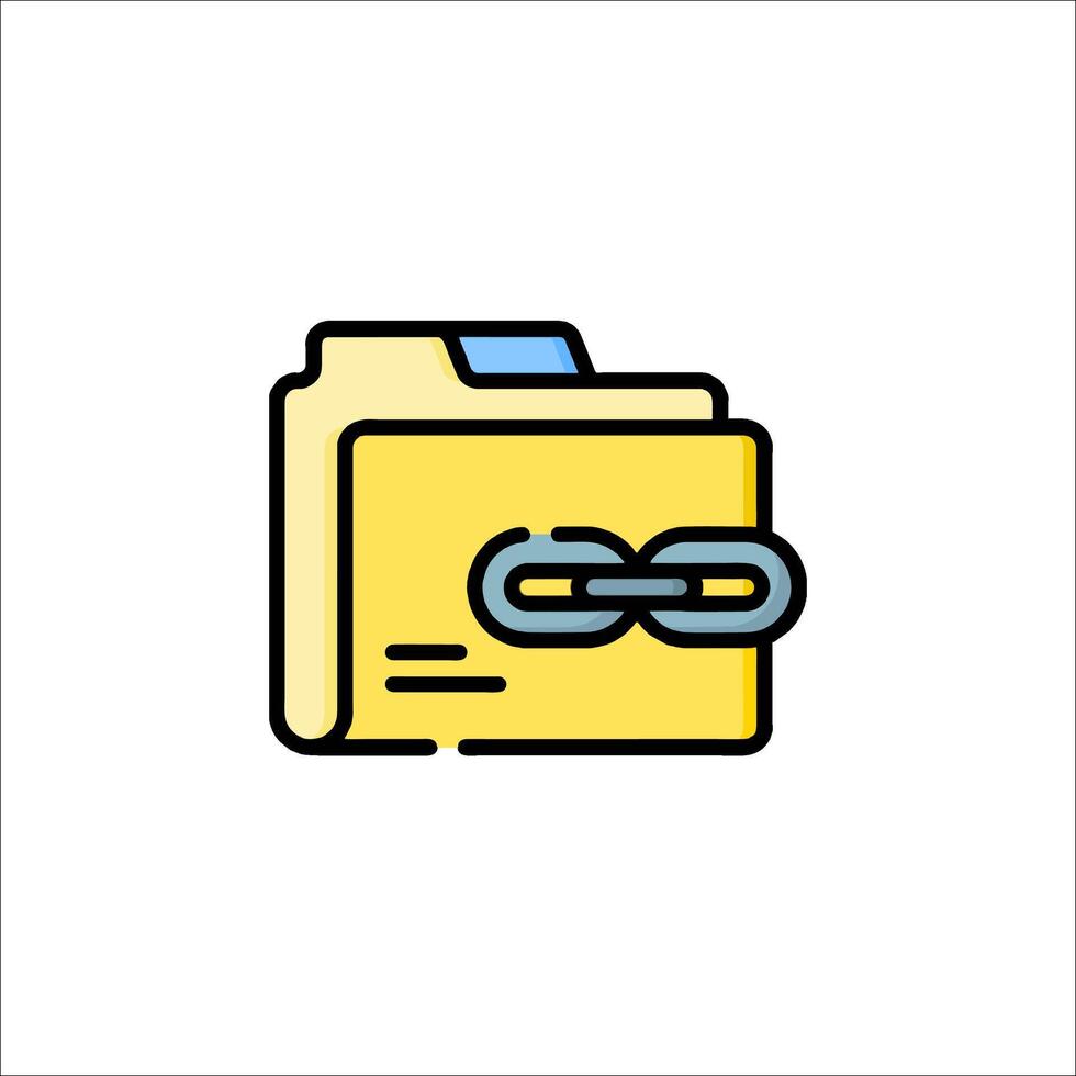 A folder with a chain icon vector