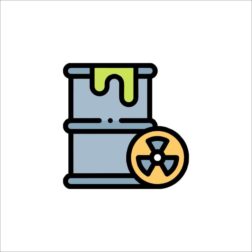 Barrel of radioactive waste icon illustration vector