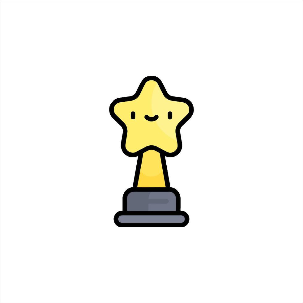 A star on a trophy icon vector