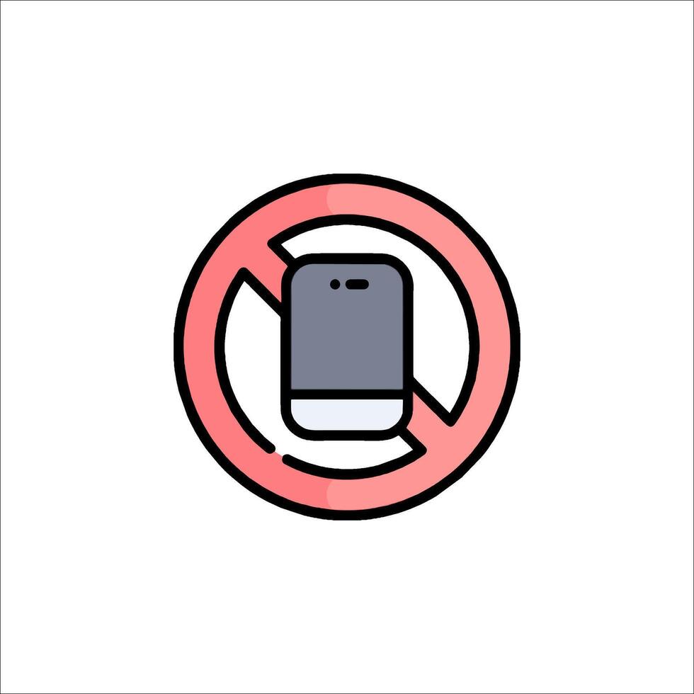 No cell phone sign illustration vector