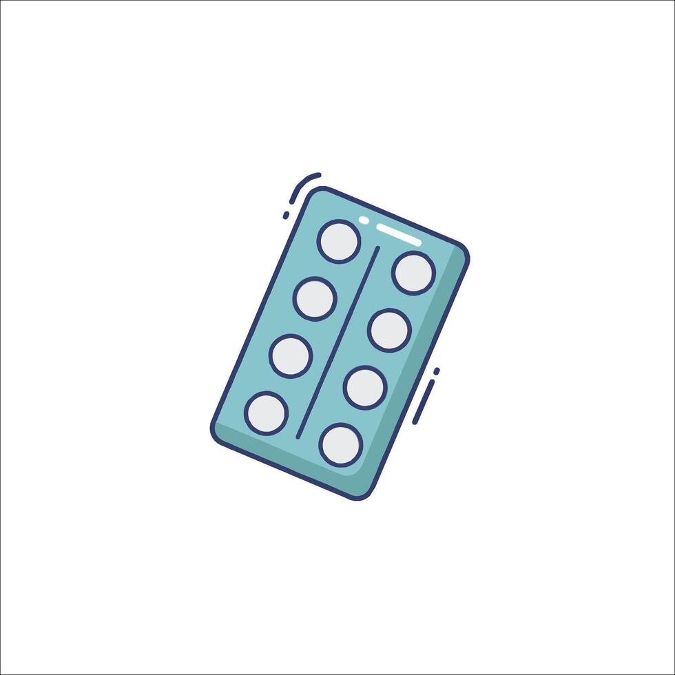 A tablet with pills on it vector