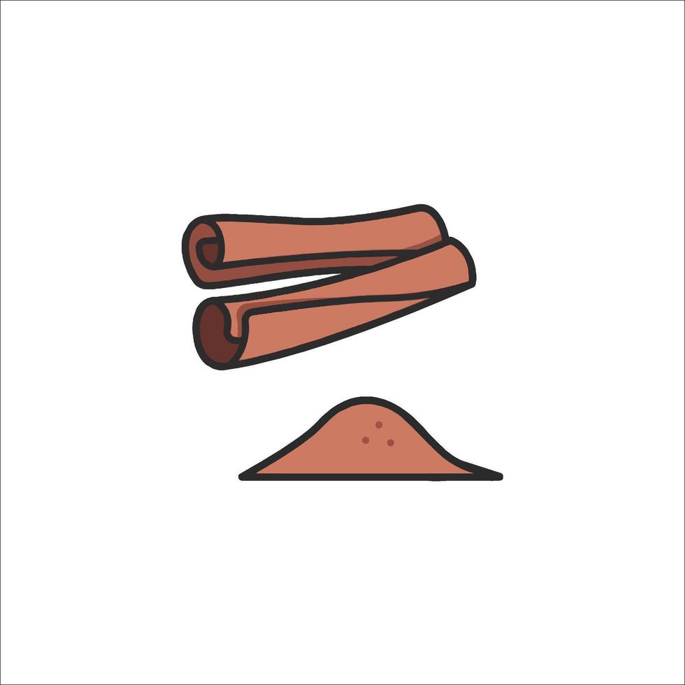 Cinnamon and spice icon illustration vector