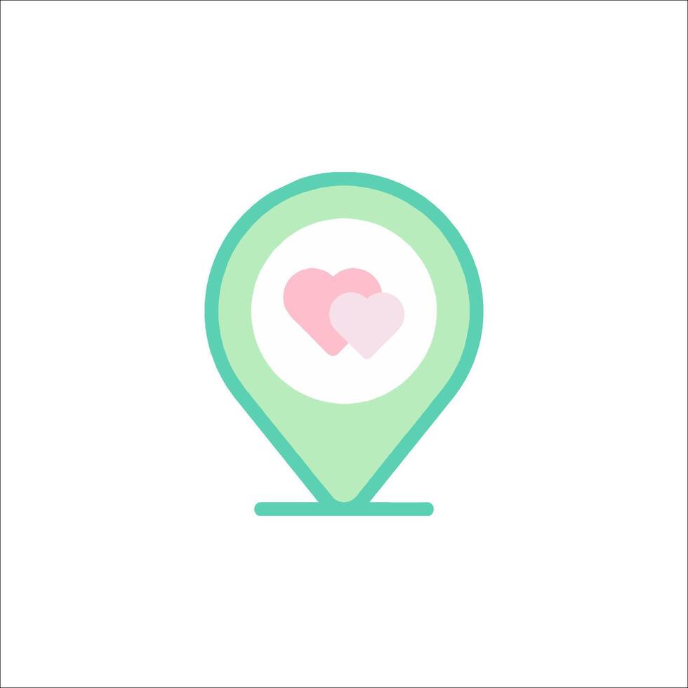 A map pointer with two hearts on it vector