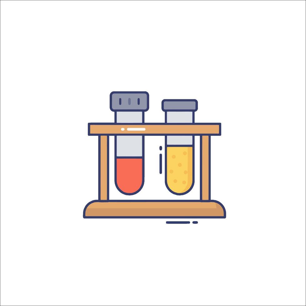 A test tube with two different liquids in it vector
