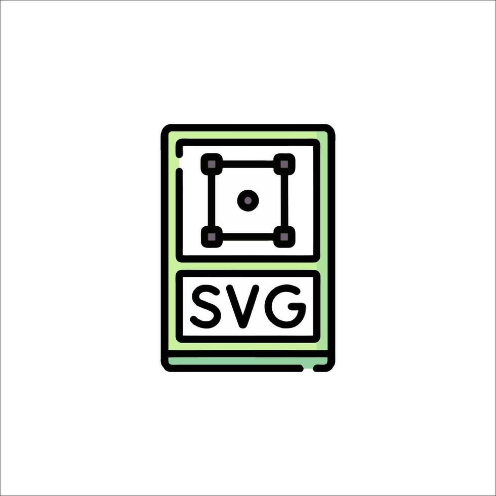 A green and black square with the word svg on it vector