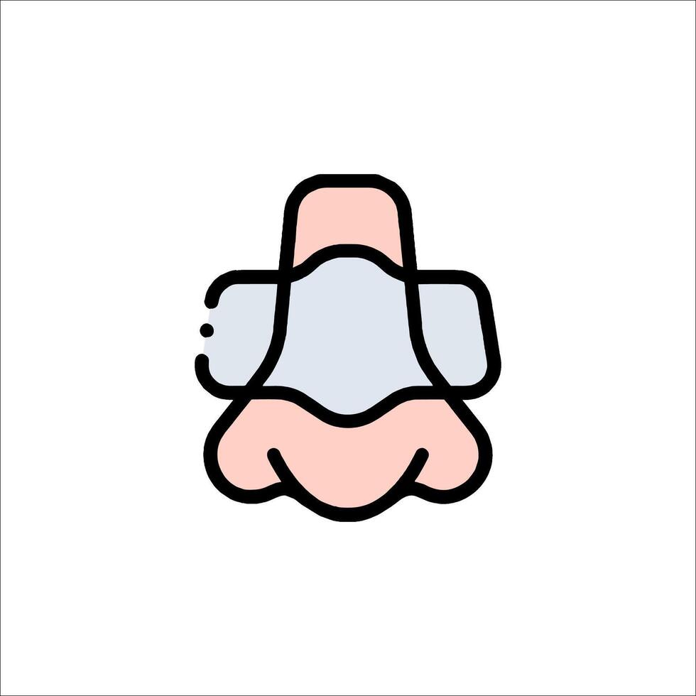 A cartoon nose with a mask on it vector