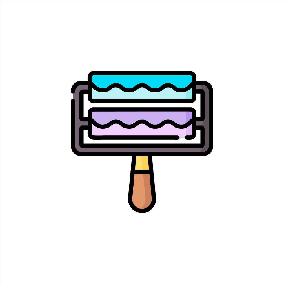 A colorful ice cream roller icon on a white background vector