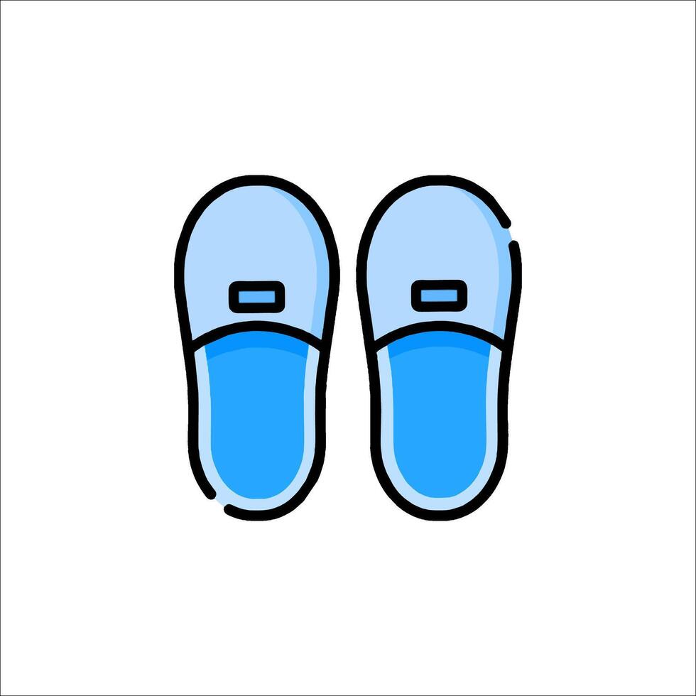 A pair of blue slippers on a white background vector