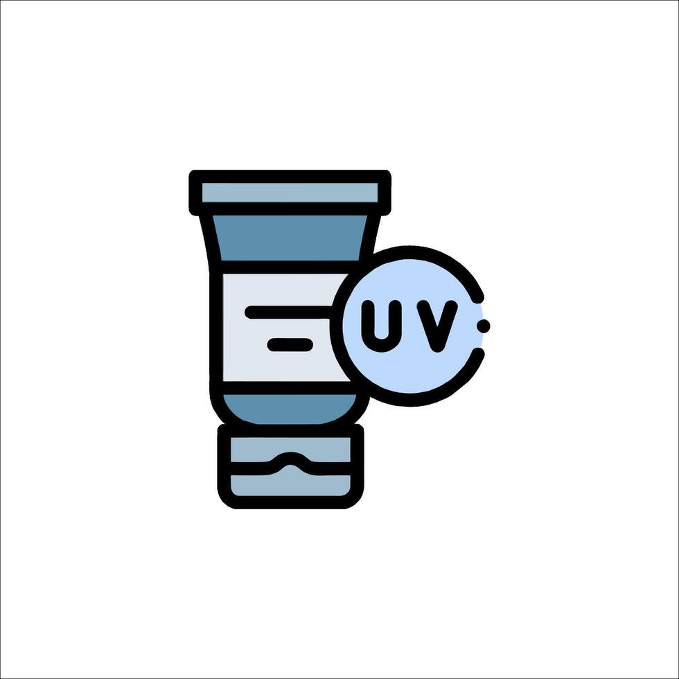 A tube of uv cream with the word uv on it vector