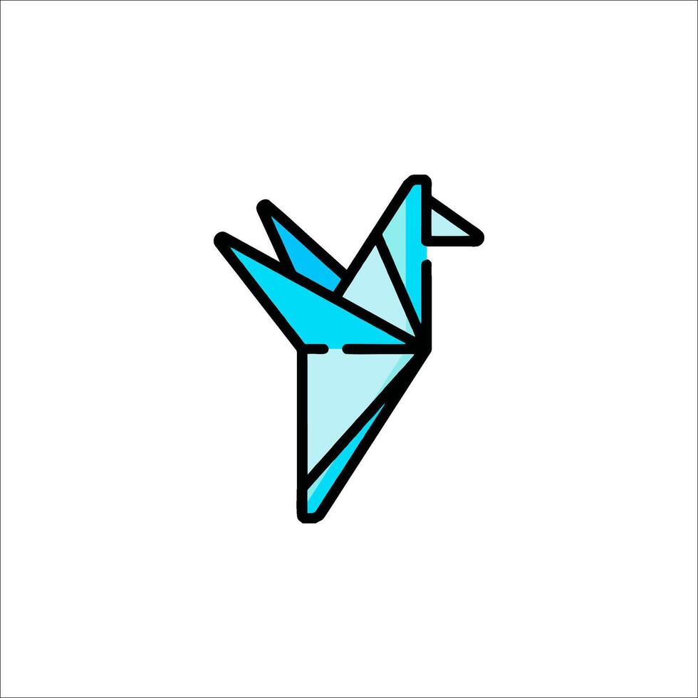 Origami bird icon vector