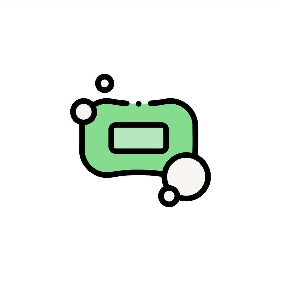A green and white logo with bubbles vector