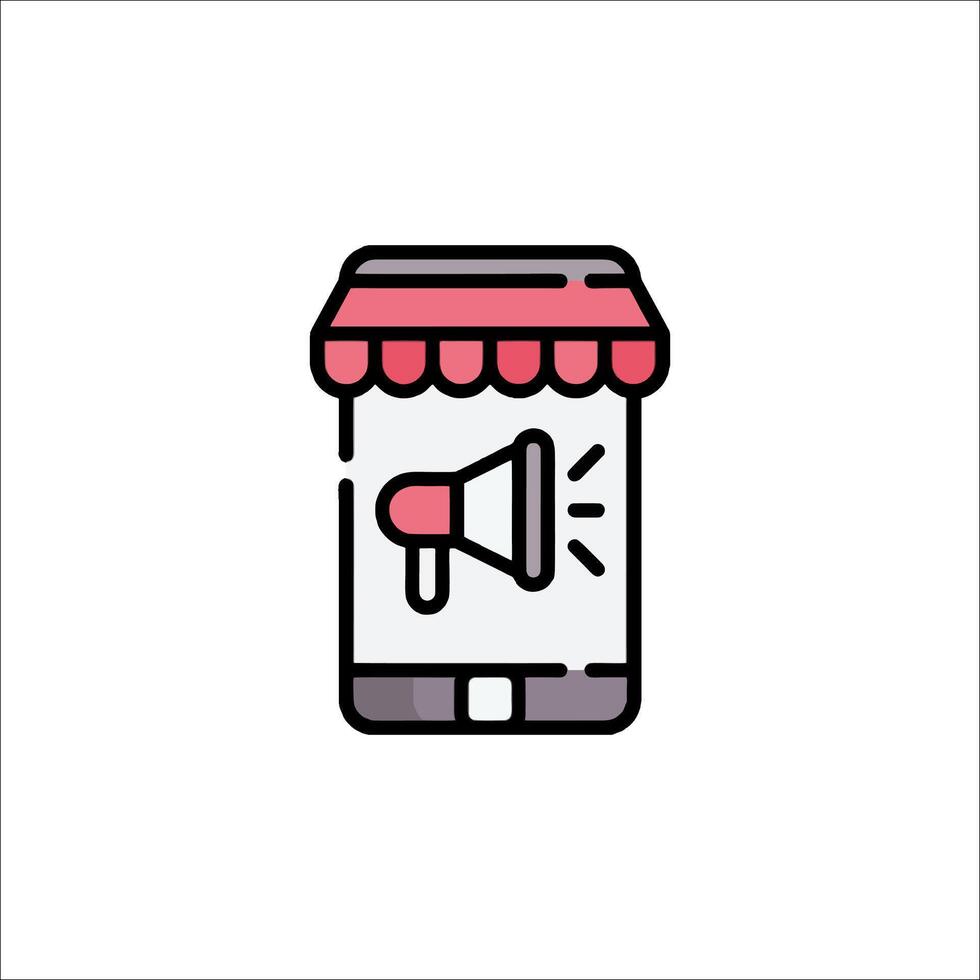 A phone with a megaphone icon vector