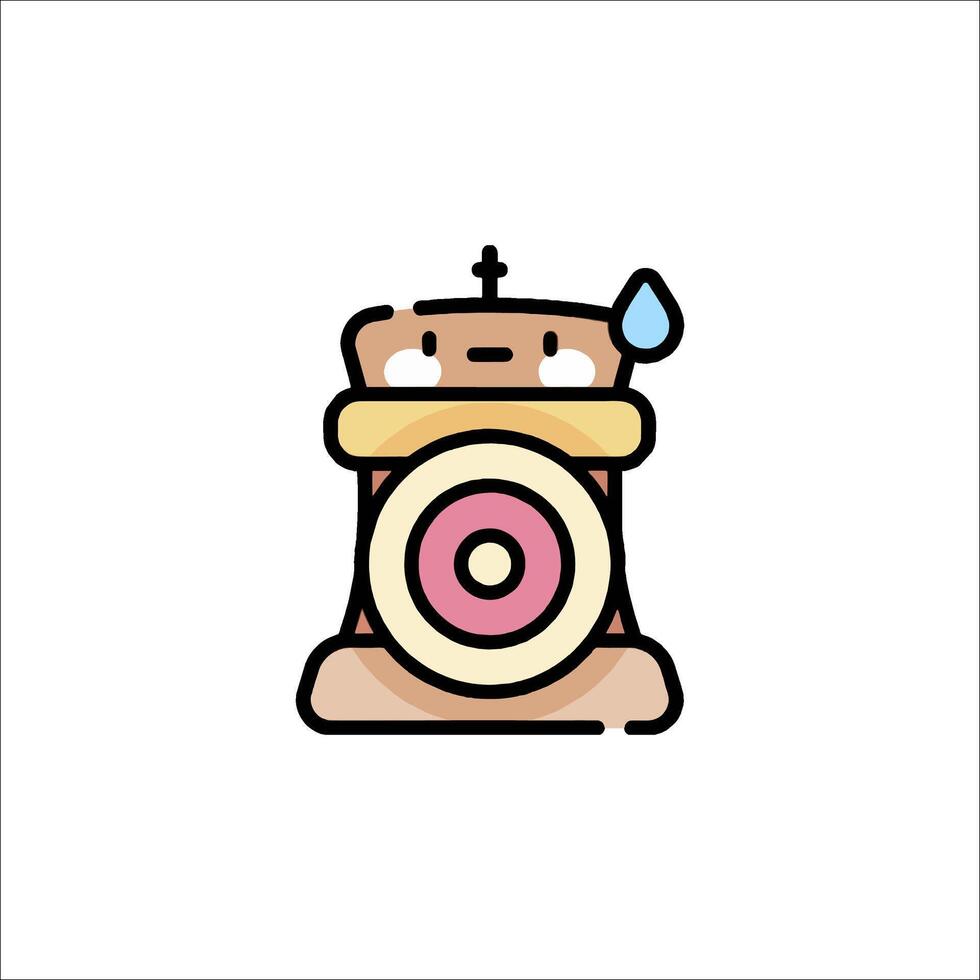 A cartoon image of a coffee machine vector