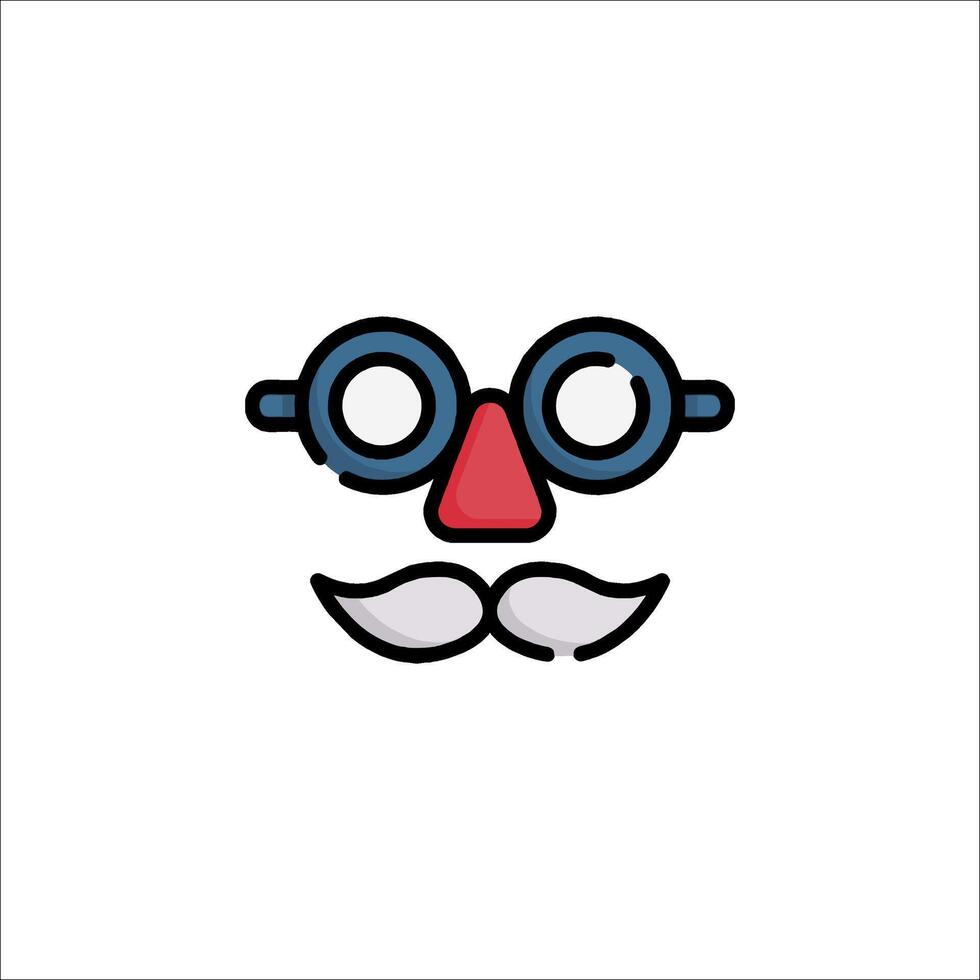 A cartoon face with glasses and mustache vector