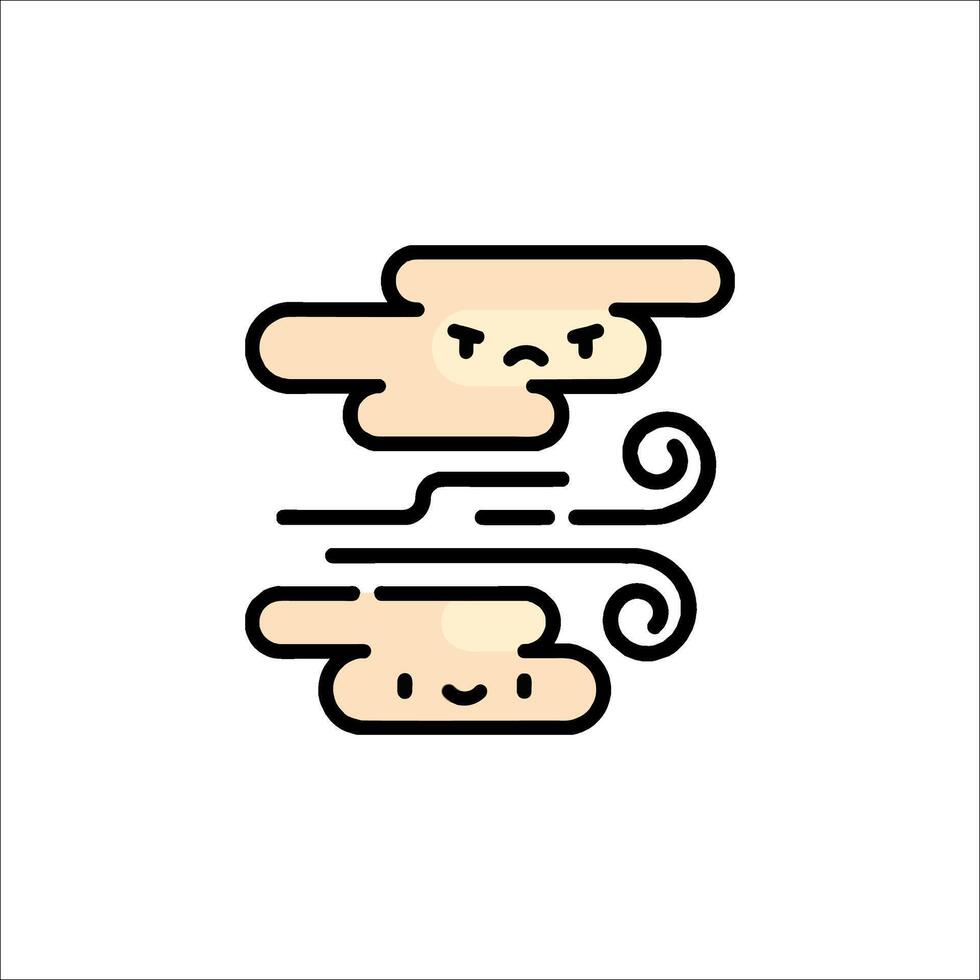 A cartoon cloud with a face on it vector
