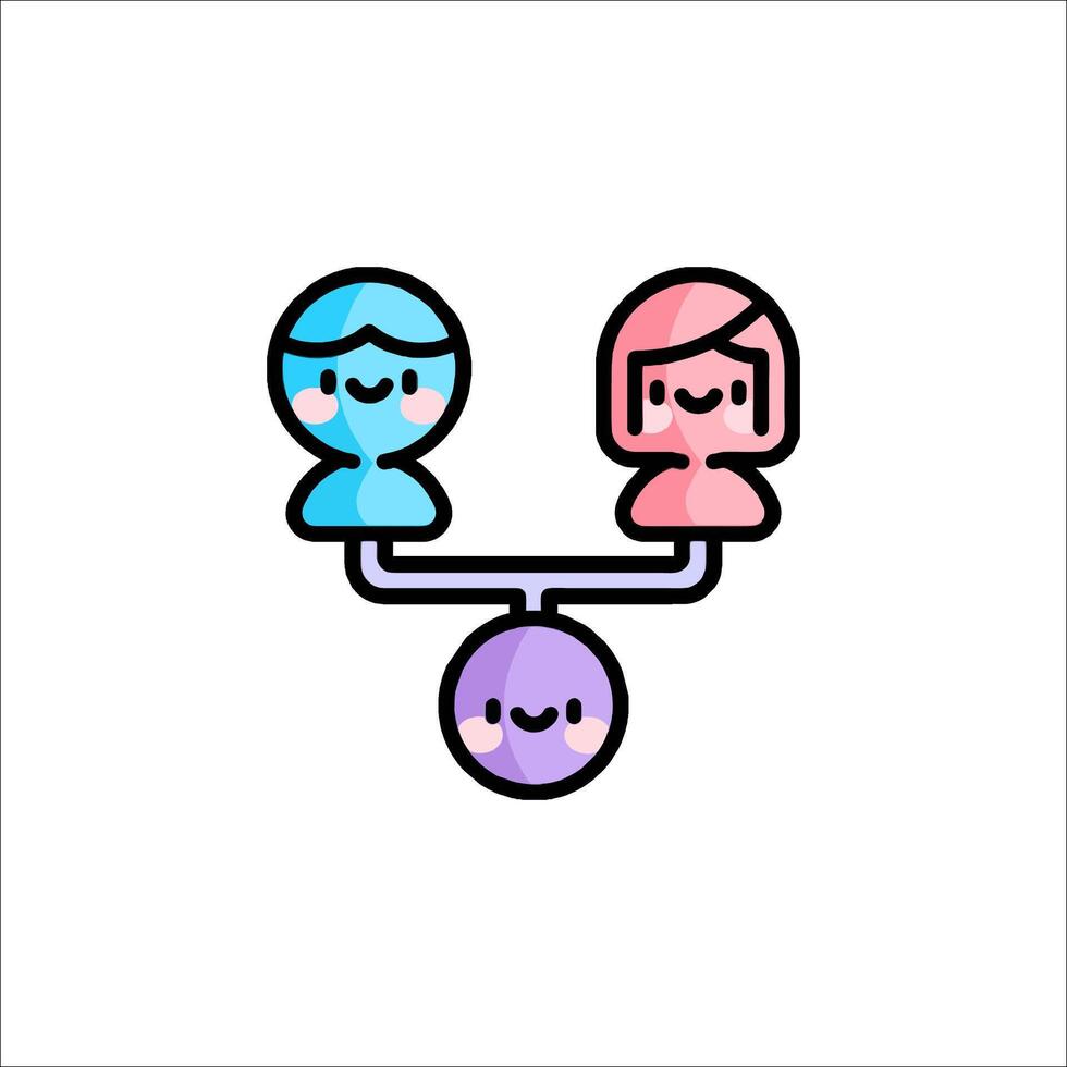 A cartoon illustration of two people holding a ball vector
