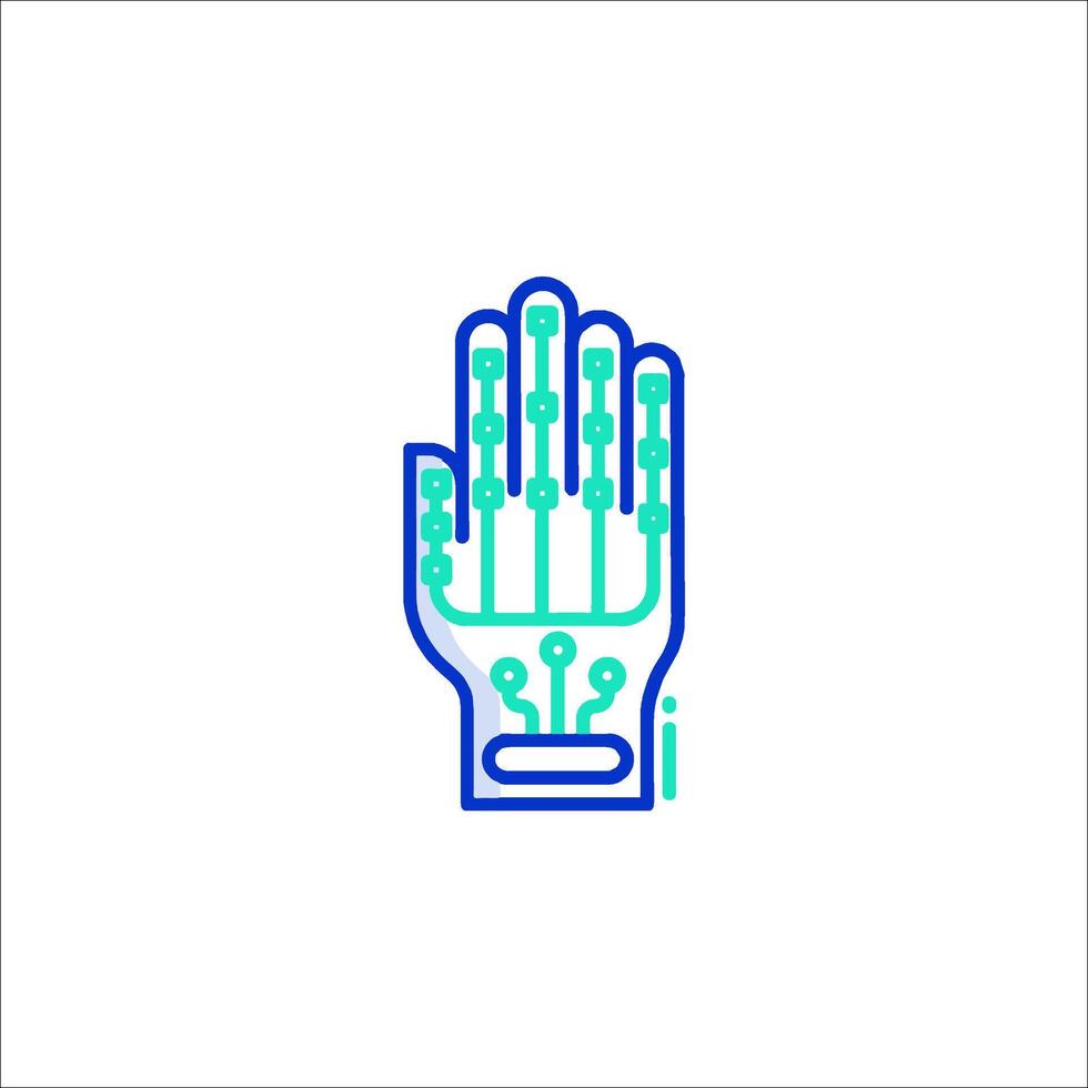 A hand with a circuit board in it vector