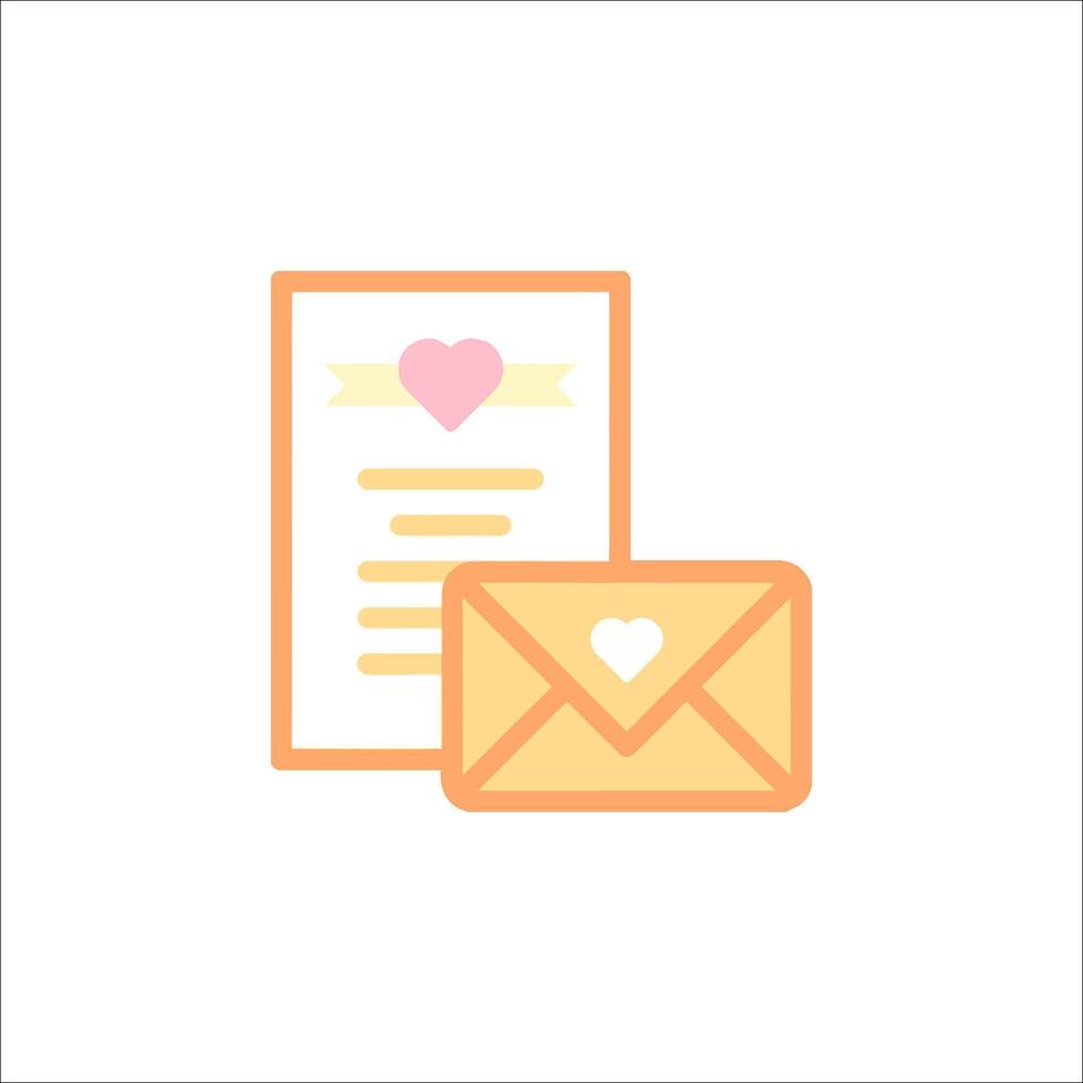 An envelope and a letter with a heart icon vector