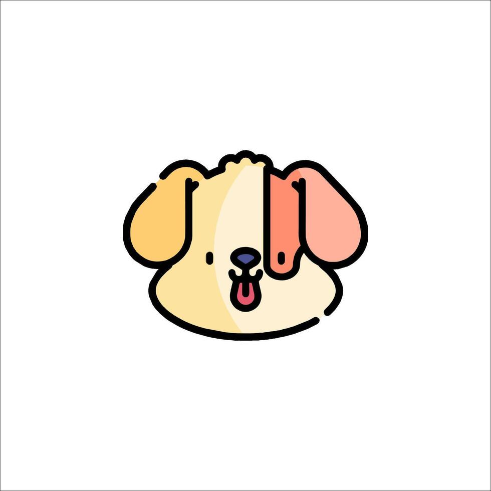 A cute dog with a tongue sticking out vector
