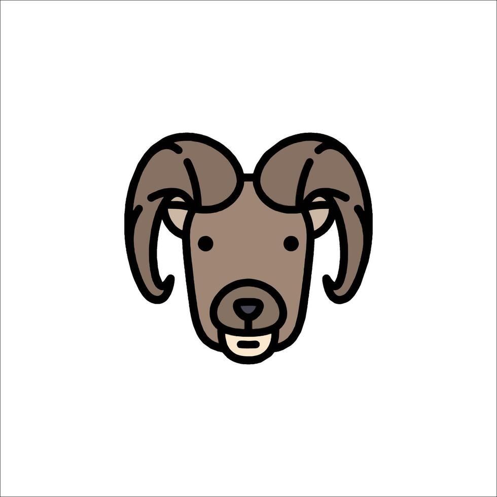 A ram head icon on a white background vector