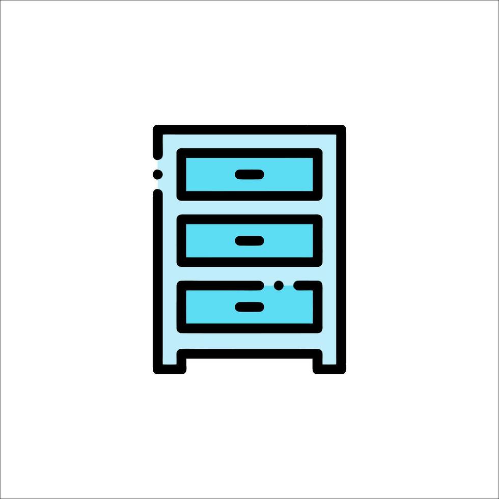 A blue drawer icon on a white background vector