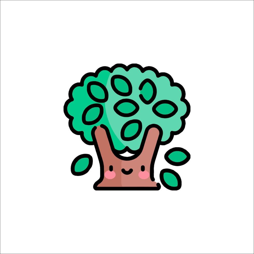 A cute tree with leaves on it vector