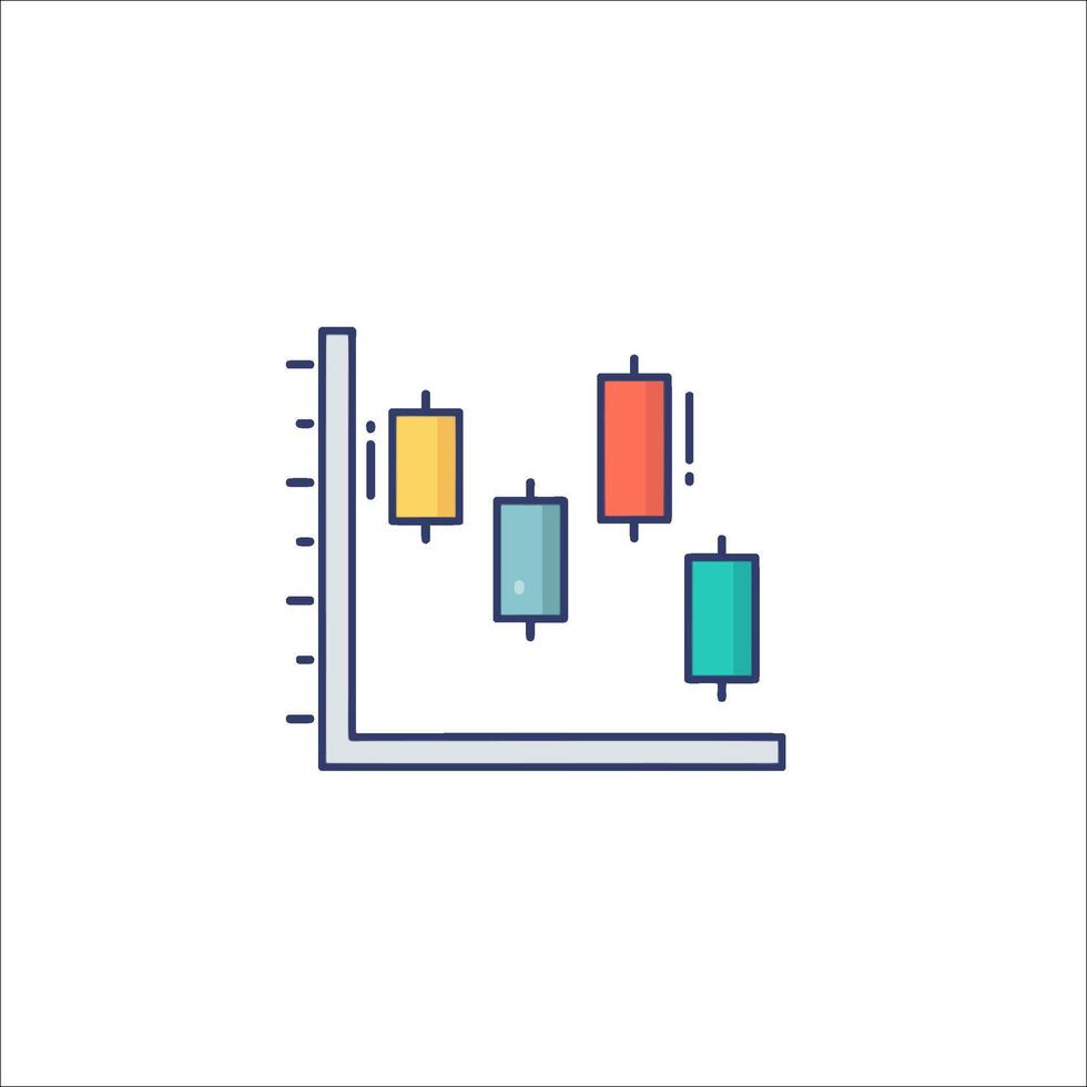 A line icon of a bar chart with a bar graph vector