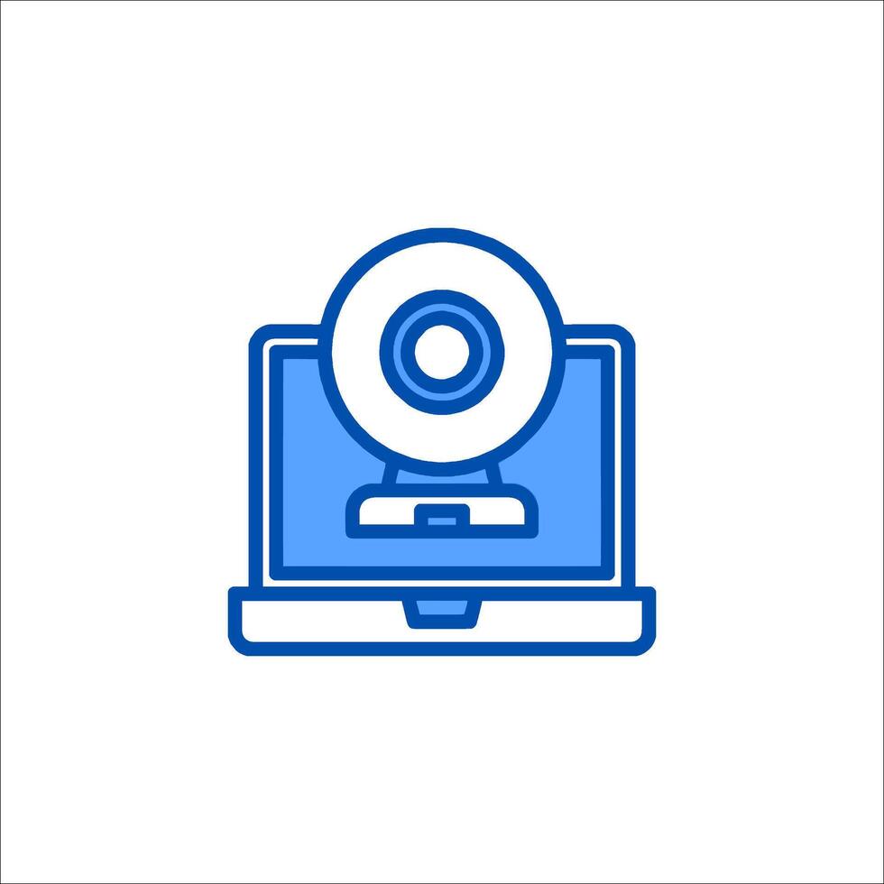 Webcam icon, line icon, illustration, flat design, flat design, web design, vector